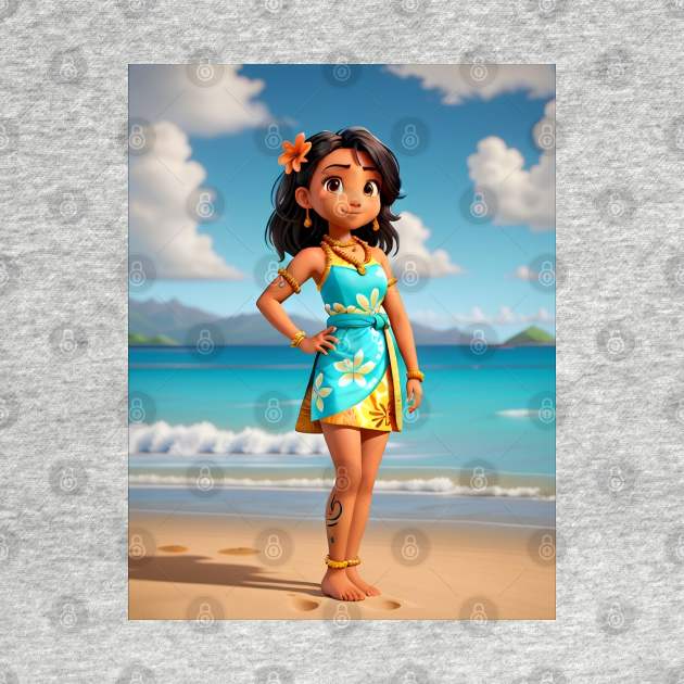 Hawaiian Girl Sticker #1 by TrendyTees